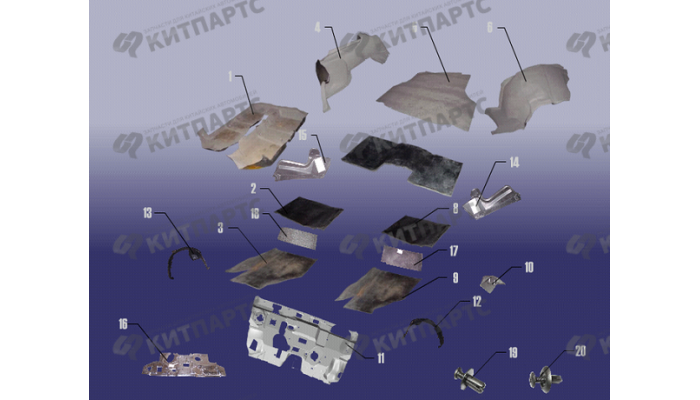 Элементы коврового покрытия Chery Fora (A21)